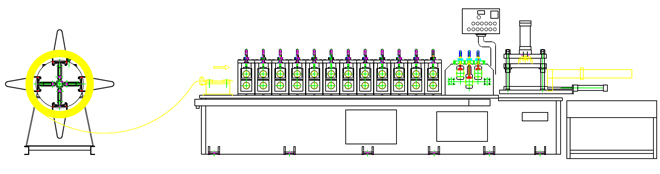 Heavy duty drawer slides roll forming machine